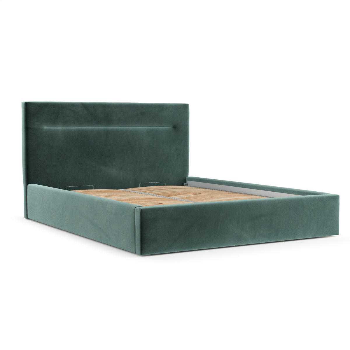 POLSTERBETT Liline 140/200 cm Türkis im Kronos Stoff - Türkis/Schwarz, Holz/Holzwerkstoff (140/200cm) - AltaBeds