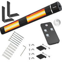 INFRAROTHEIZSTRAHLER Solaris Horizon,einfache Montage, 95 x 11 x 10,5 cm,schwarz - Schwarz, Metall (10.5/8/95cm) - tectake