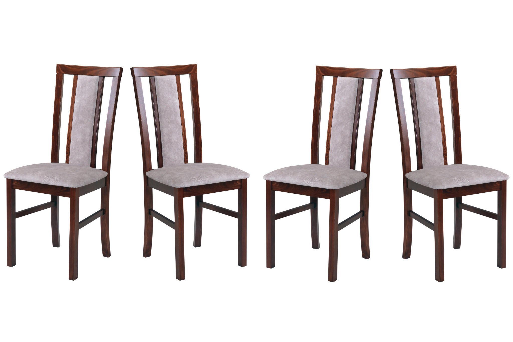 ESSZIMMERSTUHL - Set 4x Milano 7, nussbaum, dora 22  - Beige/Nussbaumfarben, Holz (43/93/40cm) - Leaf Design
