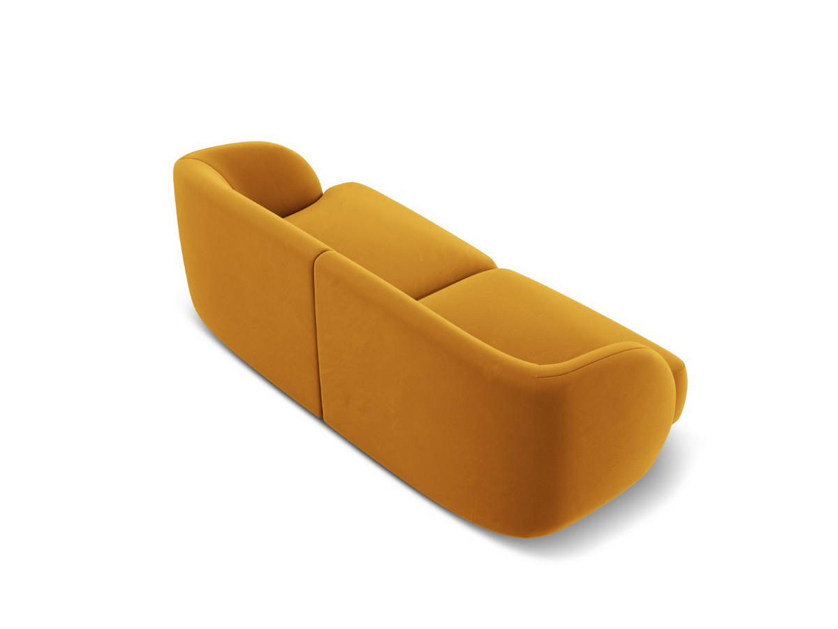 SOFA Miley aus Samt gelb 2 Sitzplätze - Gelb, Textil (90/70/180cm) - Micadoni
