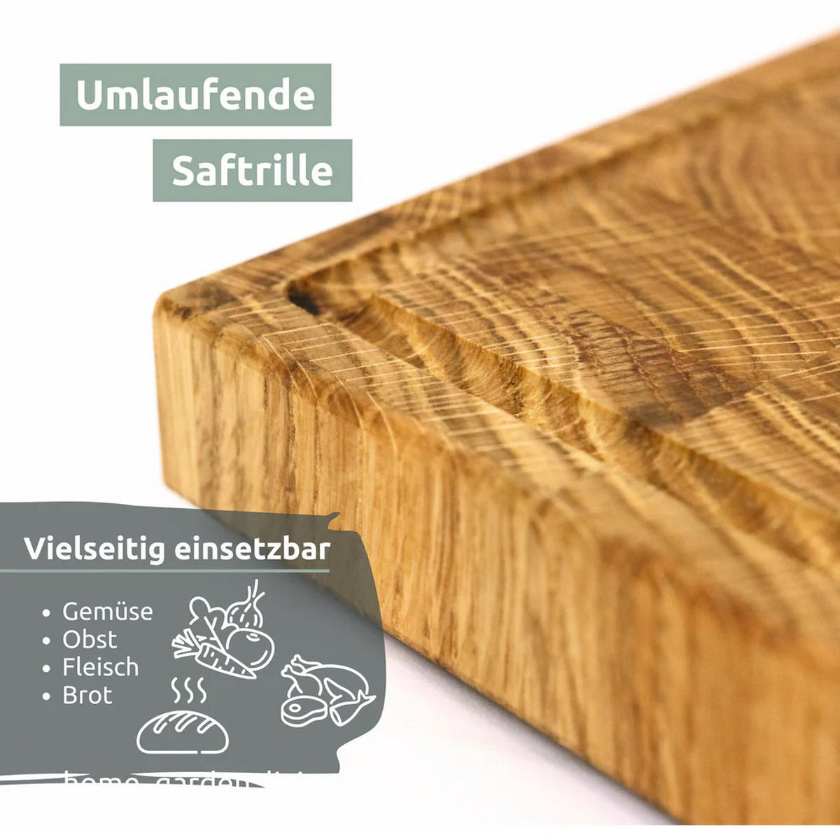 SCHNEIDEBRETT Holz groß MILA klingenschonend 40x30x4 cm - Braun, Holz (40/30cm) - DELUKE