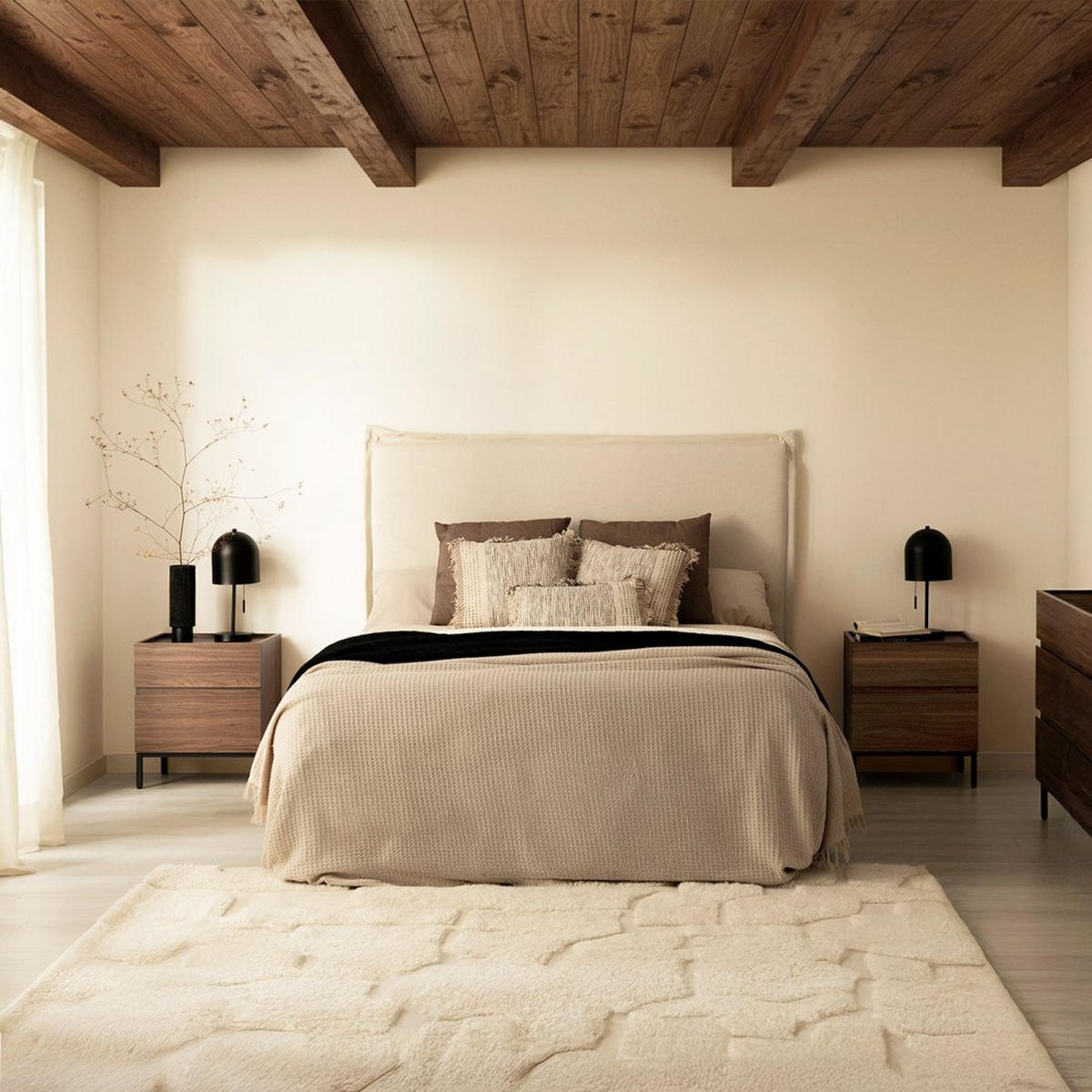 NACHTTISCH 2 SCHUBLADEN Peyton Walnuss 47 cm x 56 cm - Walnussfarben, Holzwerkstoff (47/56/40cm) - Klast Home