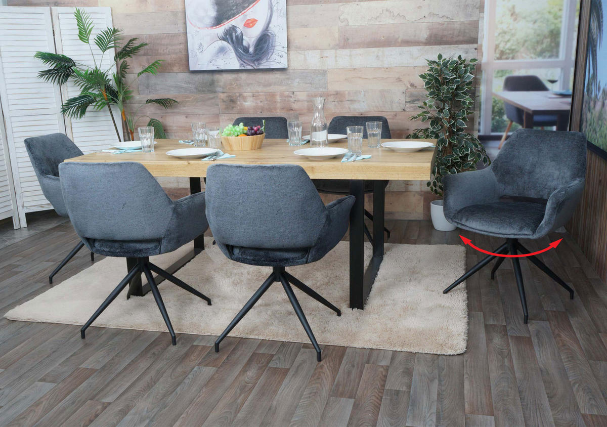 JEDÁLENSKÁ stolička Šedá - sivá/tmavosivá, textil (65/86/60cm) - MCW