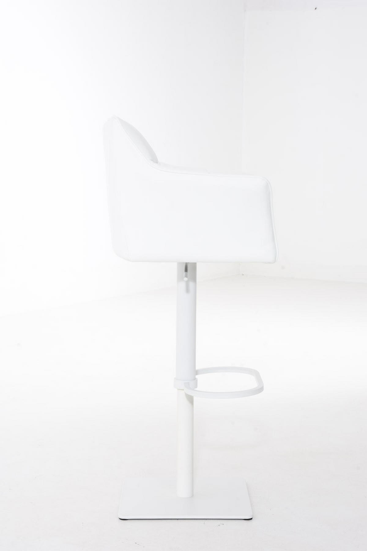 BARHOCKER Damaso 88x64x45 cm weiß - Weiß, Leder (64/88/45cm) - furnicato