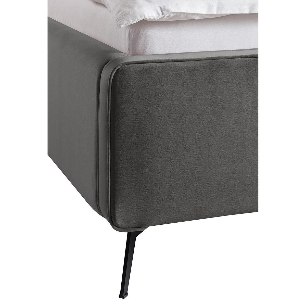 POLSTERBETT - Dunkelgrau, Textil (180/200cm) - home24