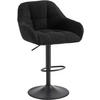 BARHOCKER gepolstert, Chenille, Cord, Schwarz - Schwarz, Kunststoff/Textil (52/87/50cm) - Woltu