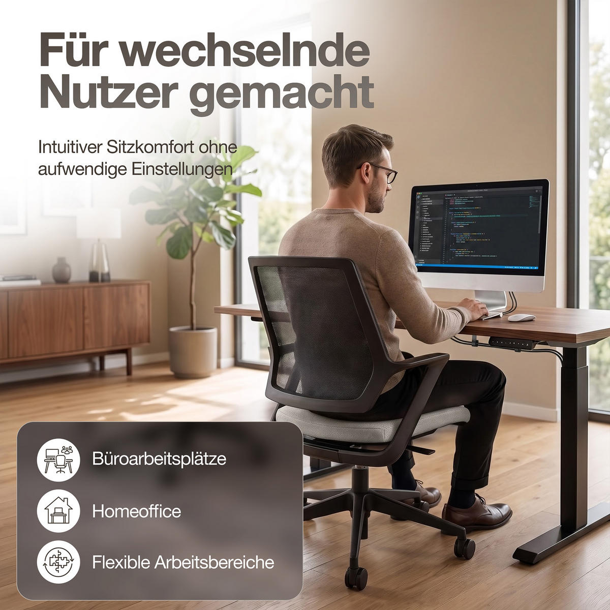 DREHSTUHL Ergonomischer Bürostuhl Asolo mit Netzrücken / Weiß Netzrücken für Luftzirkulation - Weiß, Textil (59.5/97.5/45cm) - ASSMANN