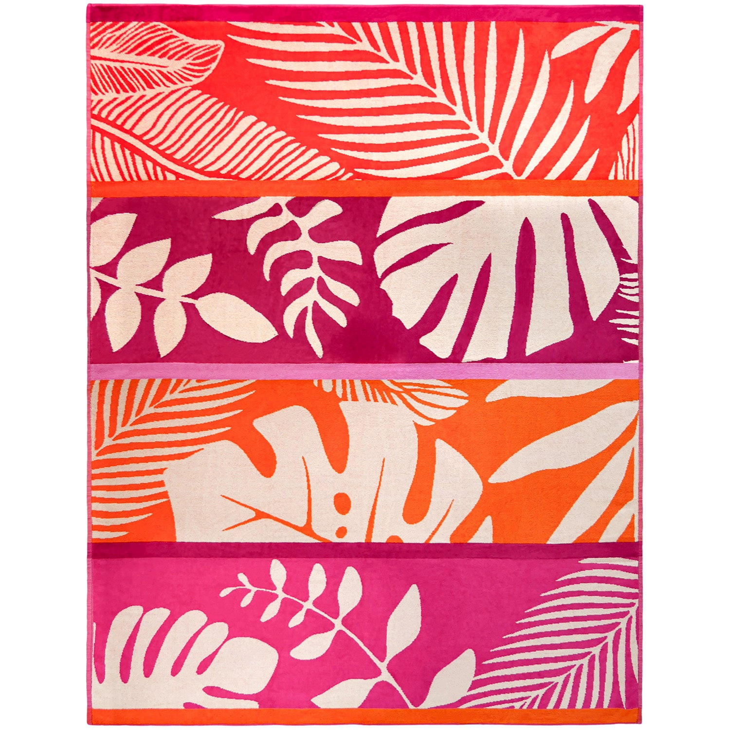 STRANDTUCH aus Veloursfrottee Jacquard Rosa 140x180 400g/m² - Carlina - Pink, Textil (140/180cm) - LE COMPTOIR DE LA PLAGE