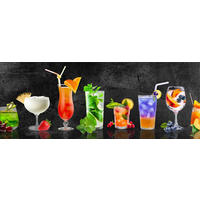 GLASBILD 80x30 cm Küche Cocktails bunt - Gelb, Glas (80/30cm) - artissimo