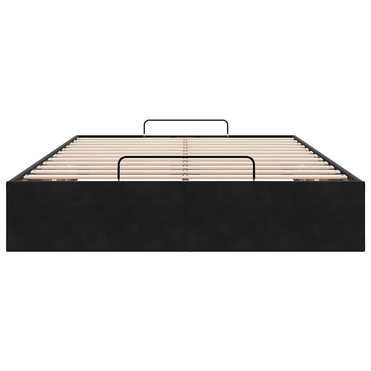 OTTOMAN-BETT Ohne Matratze Schwarz 120/200 Cm Samt - Schwarz, Textil (120/200cm) - vidaXL