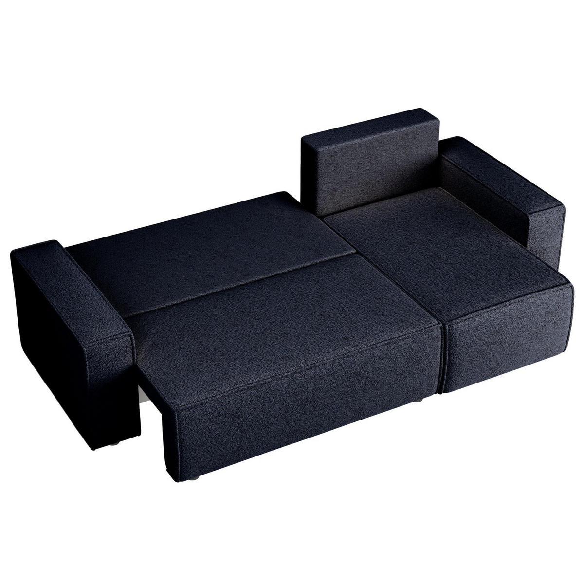 ECKSOFA Copertino Dunkelblau beidseitig montierbar - Schwarz/Dunkelblau, Kunststoff/Textil (244/145cm) - Selsey