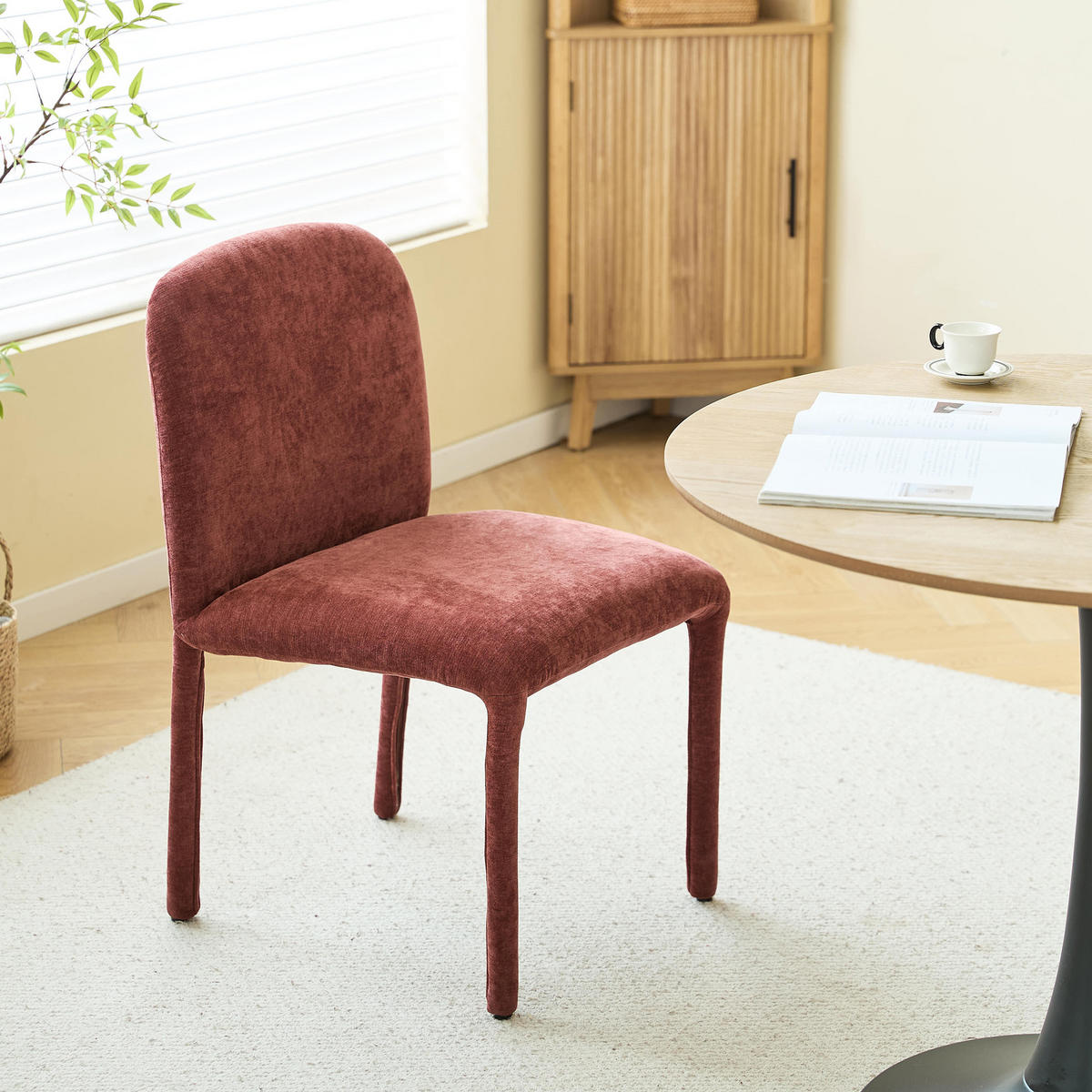 STUHL 2er-Set Stoff Terrakotta - Rot, Textil (49/52/48cm) - Nordlys
