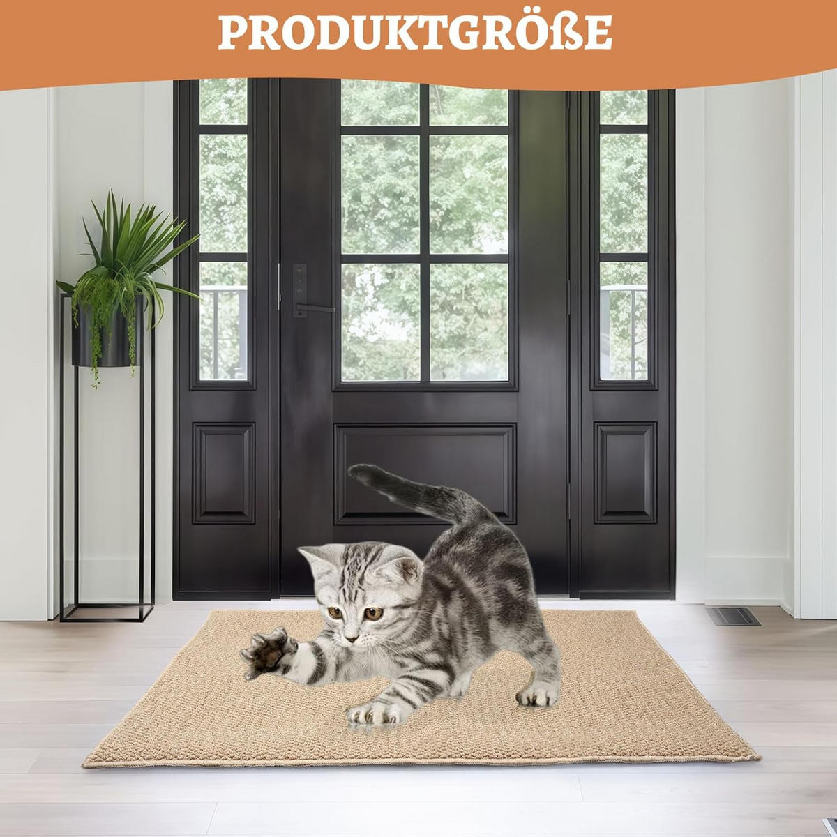 FUSSMATTE Rutschfest Fußmatte Außen und Innen,Braun,50*80cm - Braun, Textil (50/80cm) - Kaket