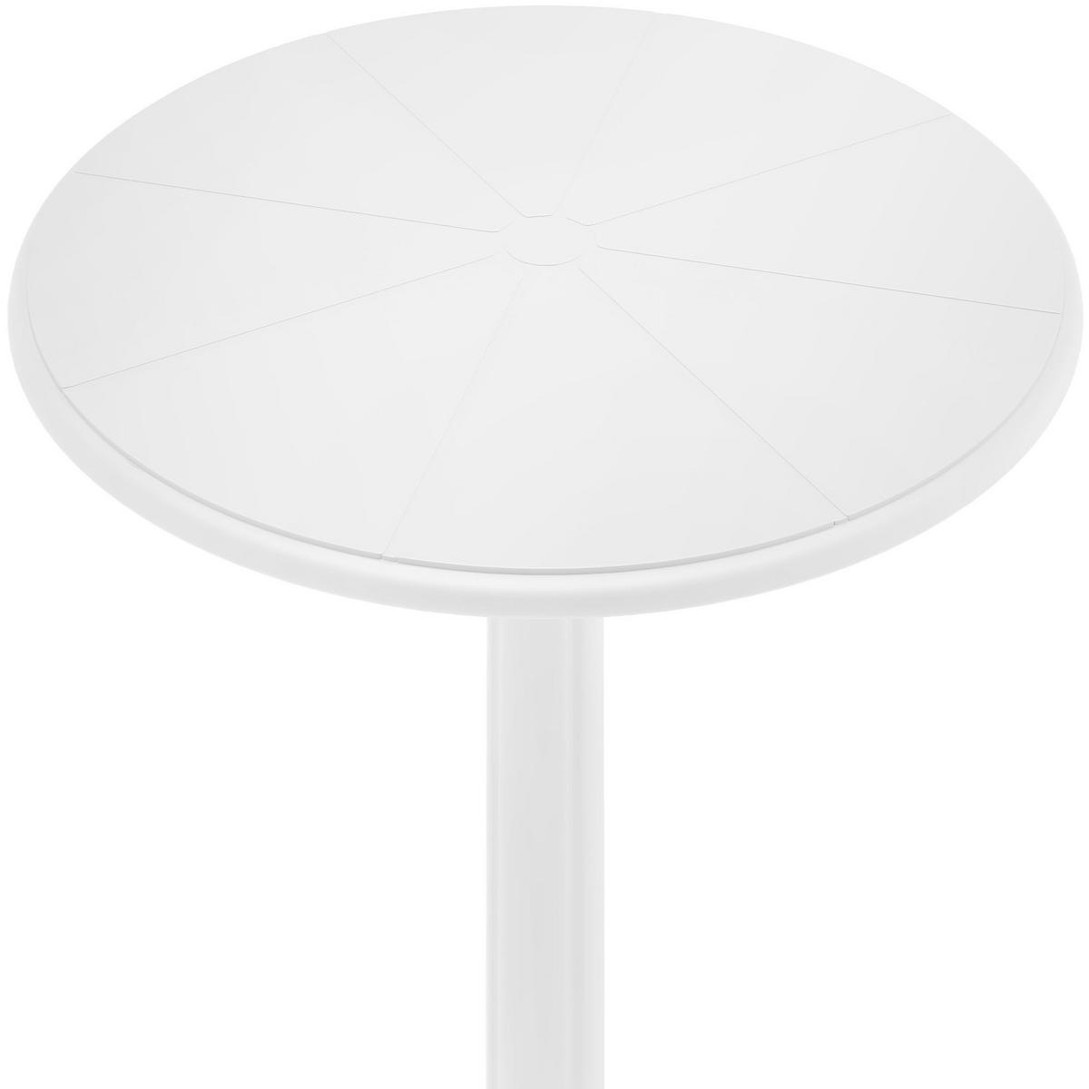 BARTISCH rund 60 cm Kunststoff Weiß - Weiß, Kunststoff (60/60/107cm) - CLP