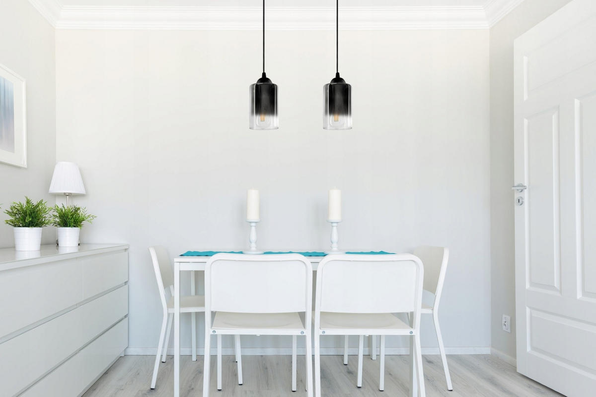 PENDELLEUCHTE GRAF - Transparent/Anthrazit, Glas/Metall (10/45/80cm) - kiki design