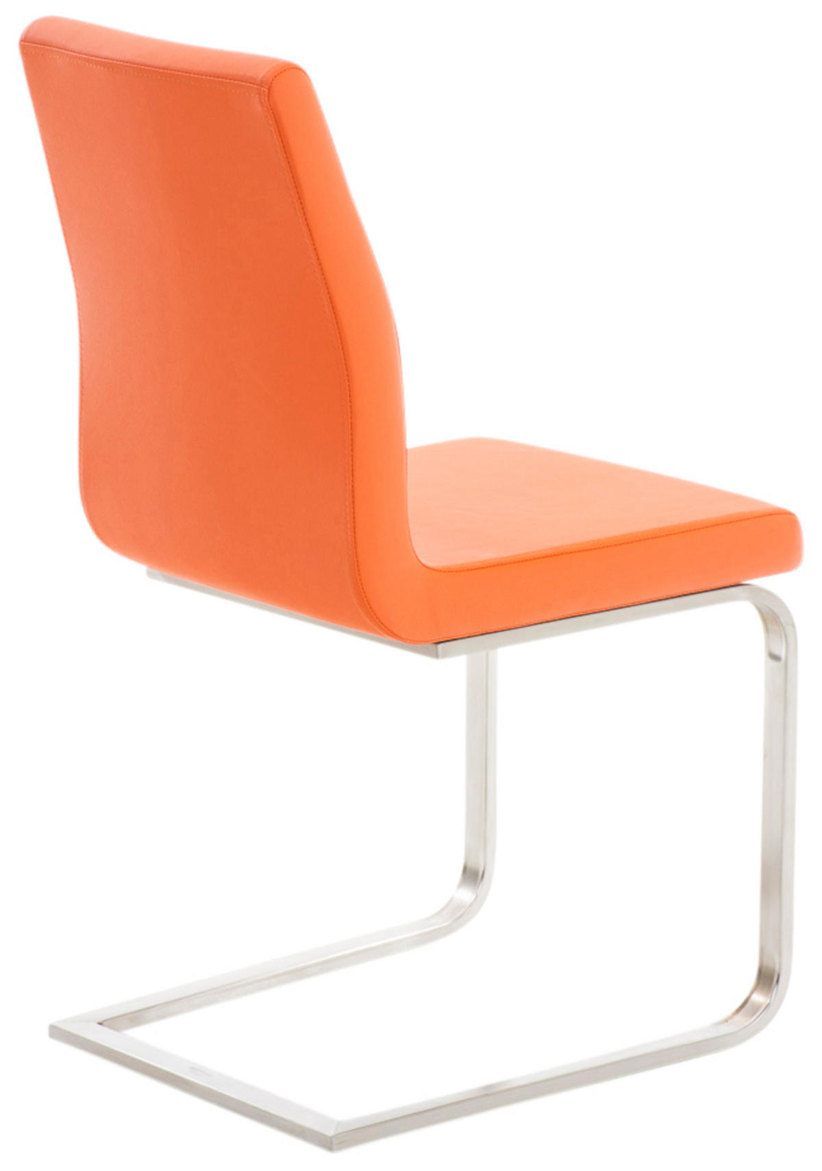SCHWINGSTUHL 2er Set Lederlook Orange - Edelstahlfarben/Orange, Textil/Metall (40/90/50cm) - CLP