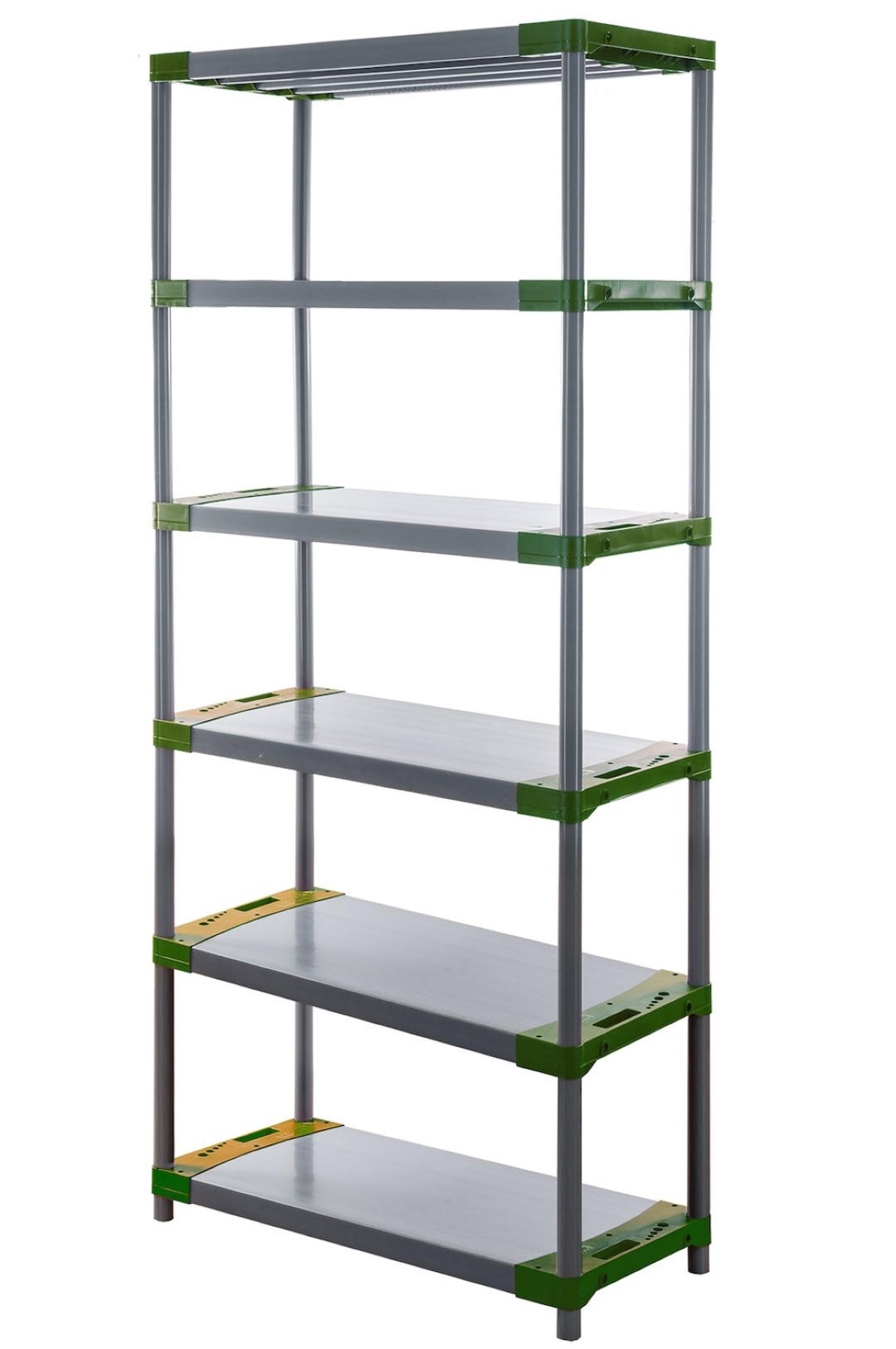 KUNSTSTOFFREGAL GREY BEAR Extra-Tall 220x80x46cm Fachlast 120kg Grau-Grün - Grün, Kunststoff (80/222/46cm) - PROREGAL