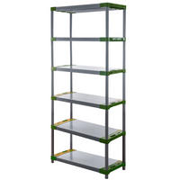 KUNSTSTOFFREGAL GREY BEAR Extra-Tall 220x80x46cm Fachlast 120kg Grau-Grün - Grün, Kunststoff (80/222/46cm) - PROREGAL