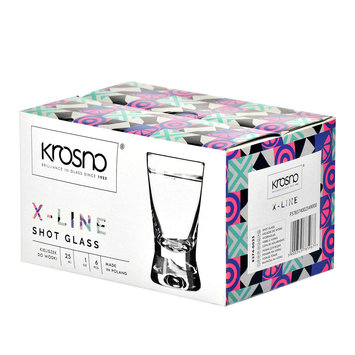 SCHNAPSGLÄSER X-Line, 6er-Set, 25 ml - Transparent, Glas (0.02L) - Krosno Glass