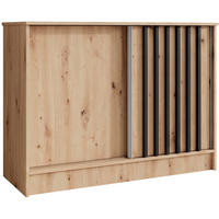 KOMODA Horizon se 2 posuvnými dveřmi, dub Artisan, 100 cm - dub artisan, kompozitní dřevo (101/85/43.5cm) - Beautysofa