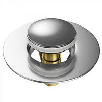WASCHBECKENSTÖPSEL Pop-Up Metall - Grau, Metall (6/4/5cm) - Sanilo