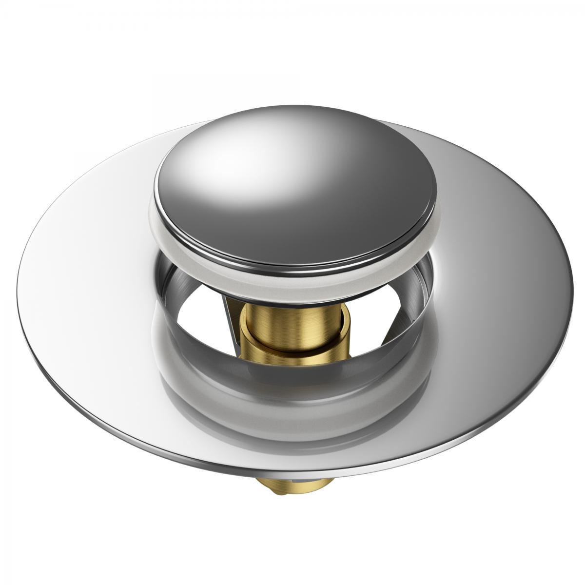 WASCHBECKENSTÖPSEL Pop-Up Metall - Grau, Metall (6/4/5cm) - Sanilo