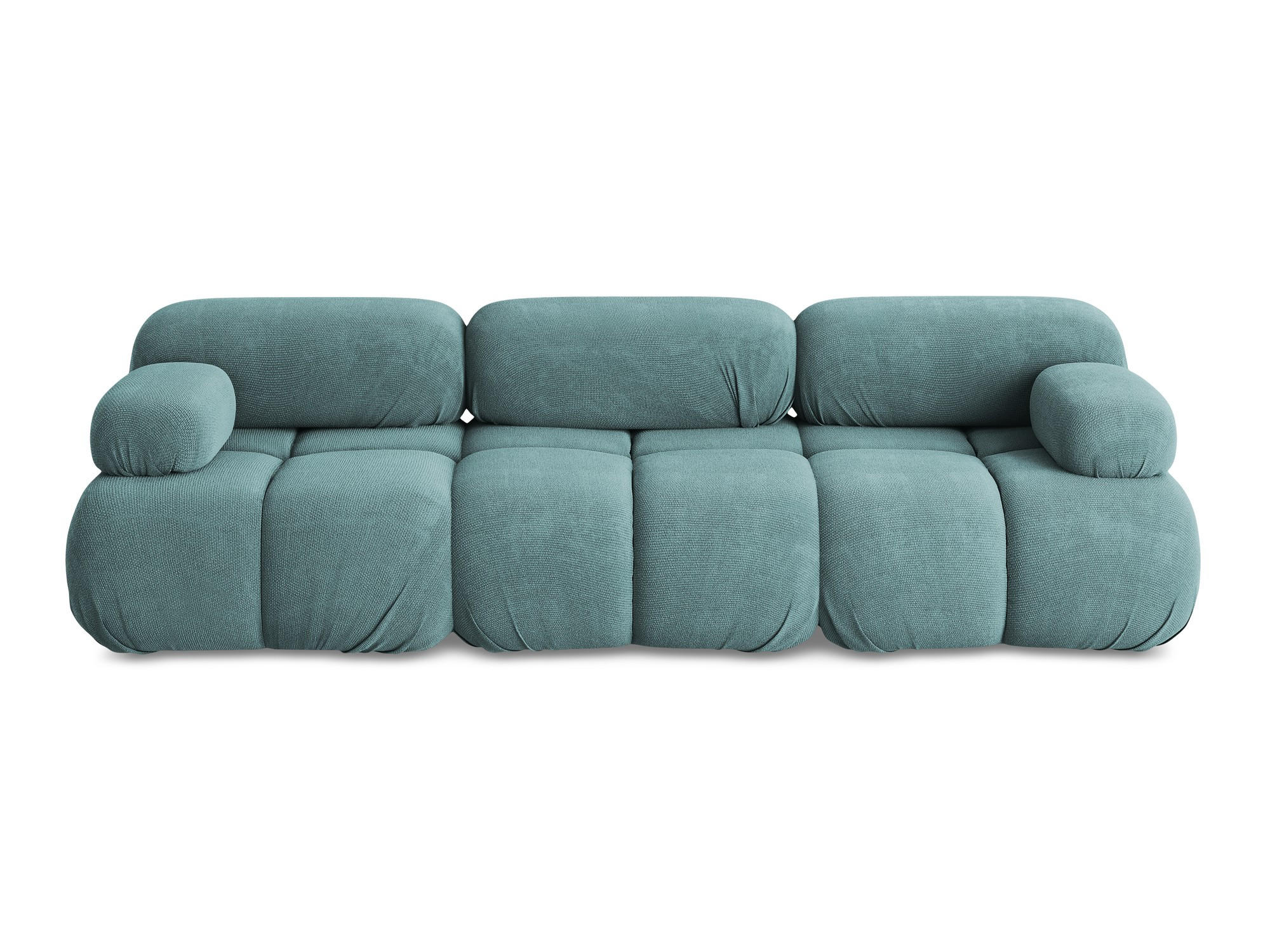 3-SITZER SOFA Chenille Stoff Blau - Blau/Beige, Kunststoff/Textil (285/70/96cm) - Makamii