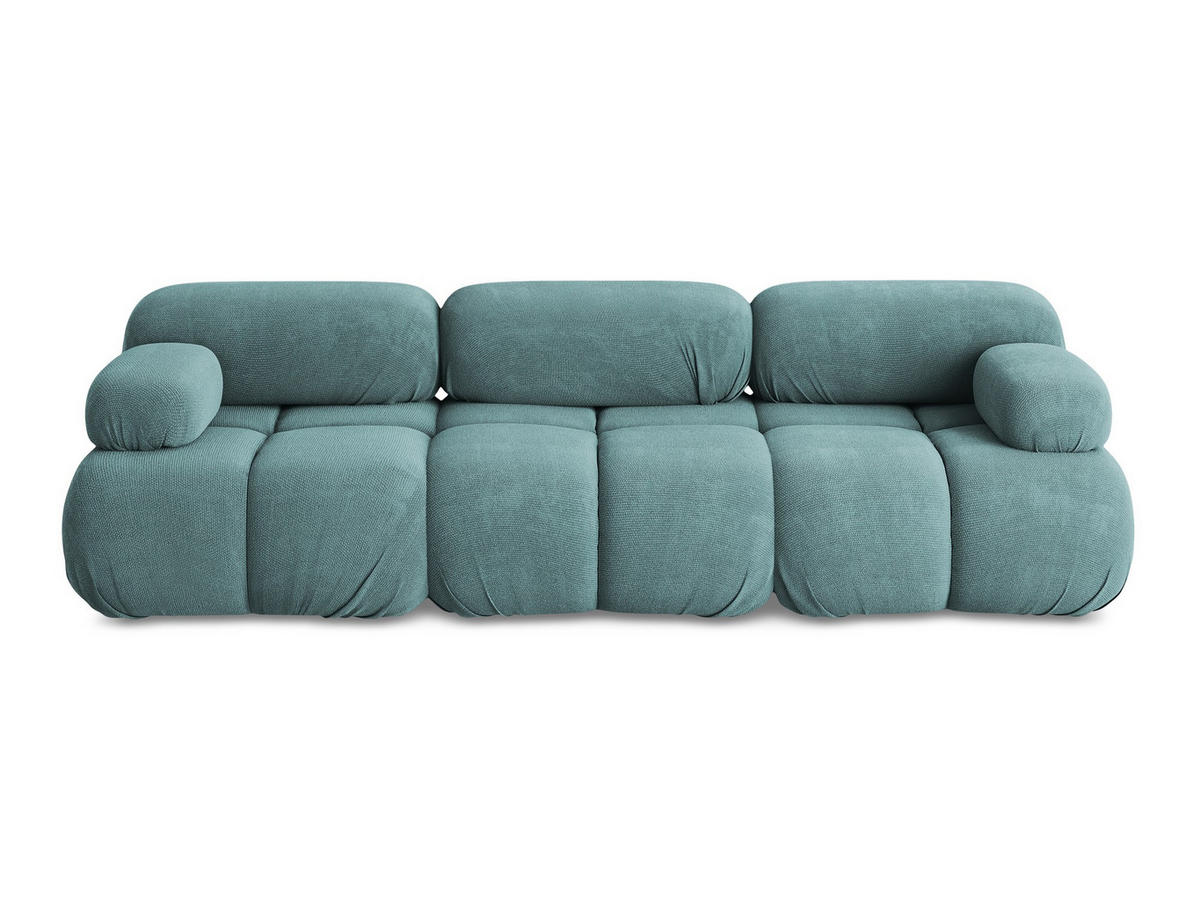 3-SITZER SOFA Chenille Stoff Blau - Blau/Beige, Kunststoff/Textil (285/70/96cm) - Makamii