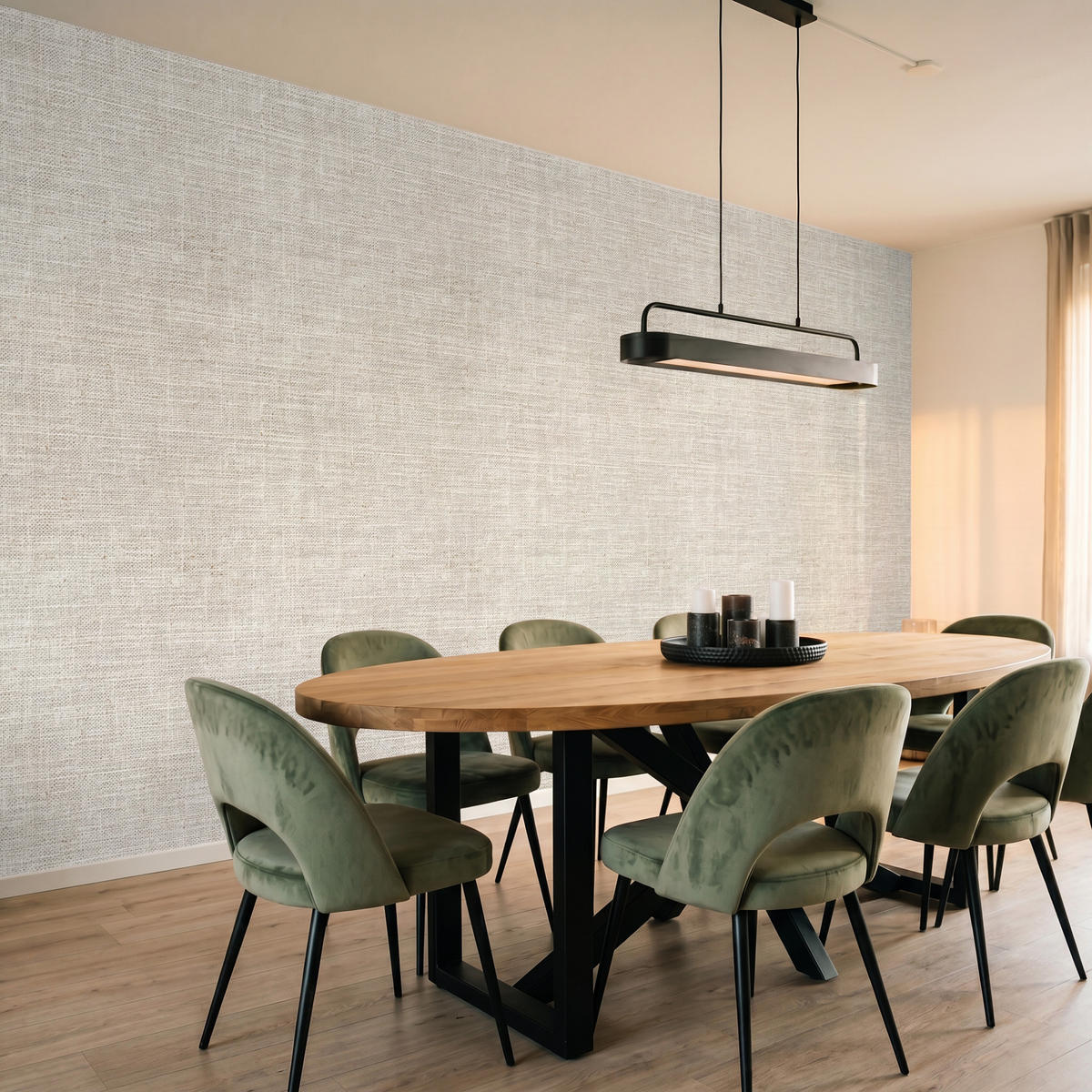 TAPETE - Leinen - Textur - Beige - 400x220 cm - Creme, Papier (400/220cm) - OnlyWow