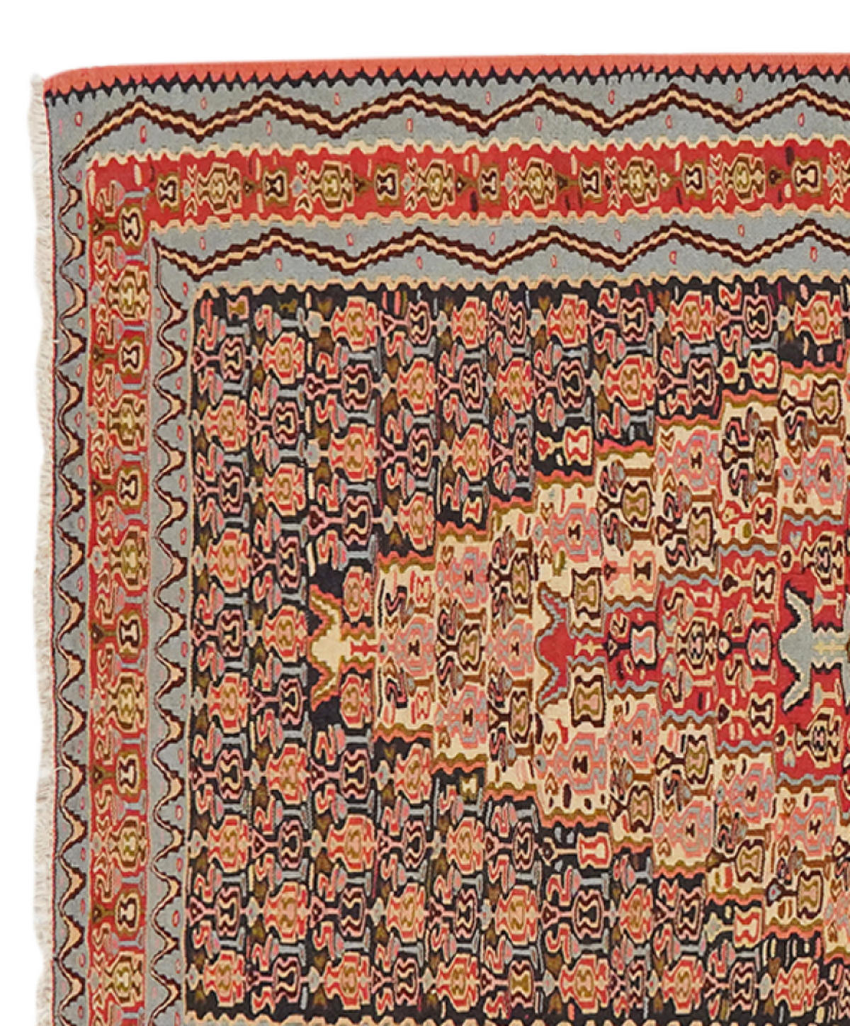 HANDWEBTEPPICH Kelim Senneh Mehrfarbig 202/113 cm Schurwolle - Multicolor, Textil (113/202cm) - Looma