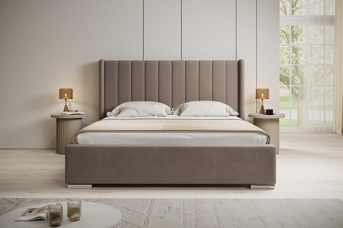 POLSTERBETT PAMBRIA 200x200 cm, Taupe - Taupe, Textil (200/200cm) - Fedve