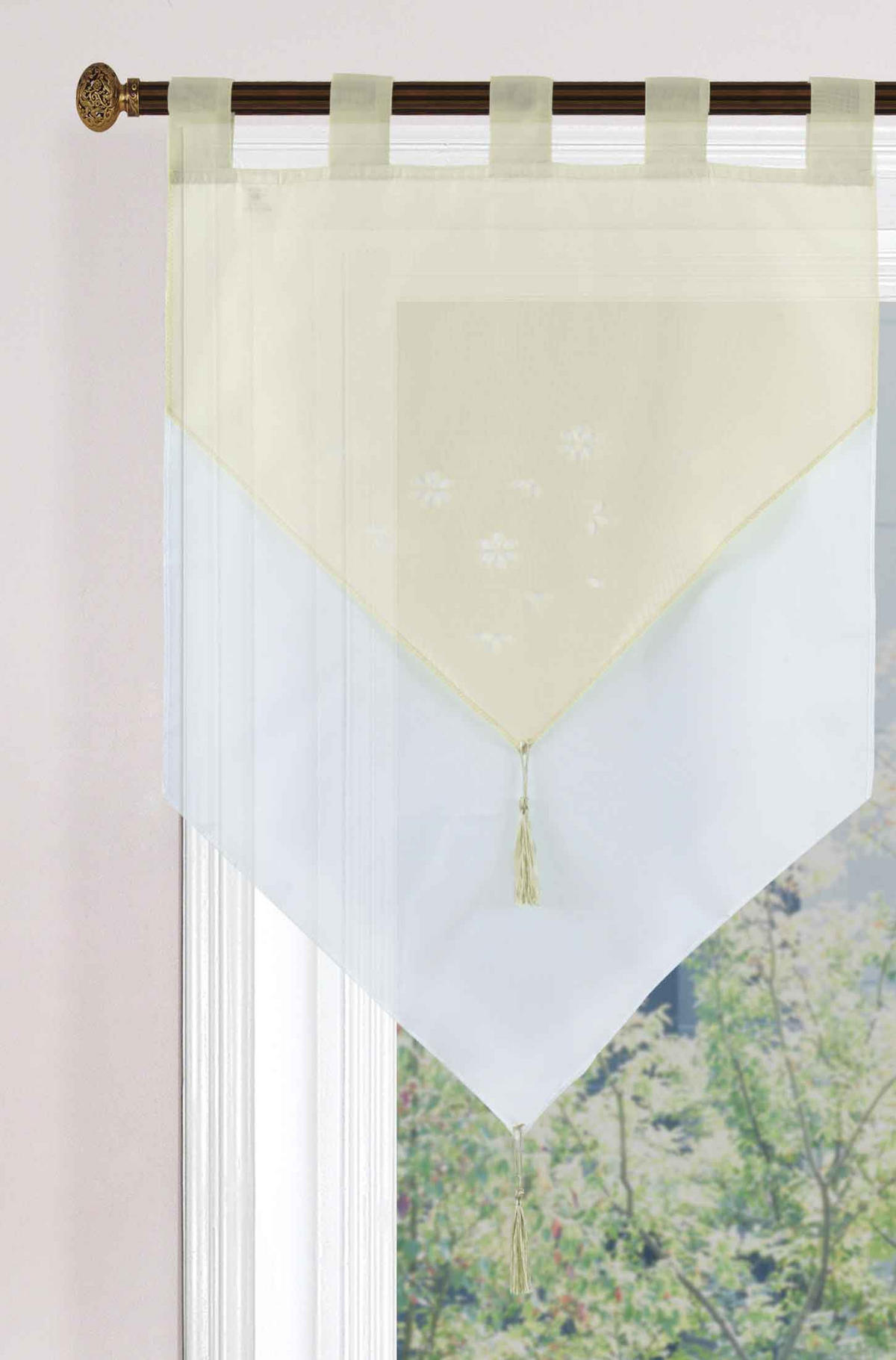 SCHEIBENGARDINE GERA 90x60 cm Creme - Creme, Textil (60/90cm) - Gardinenbox