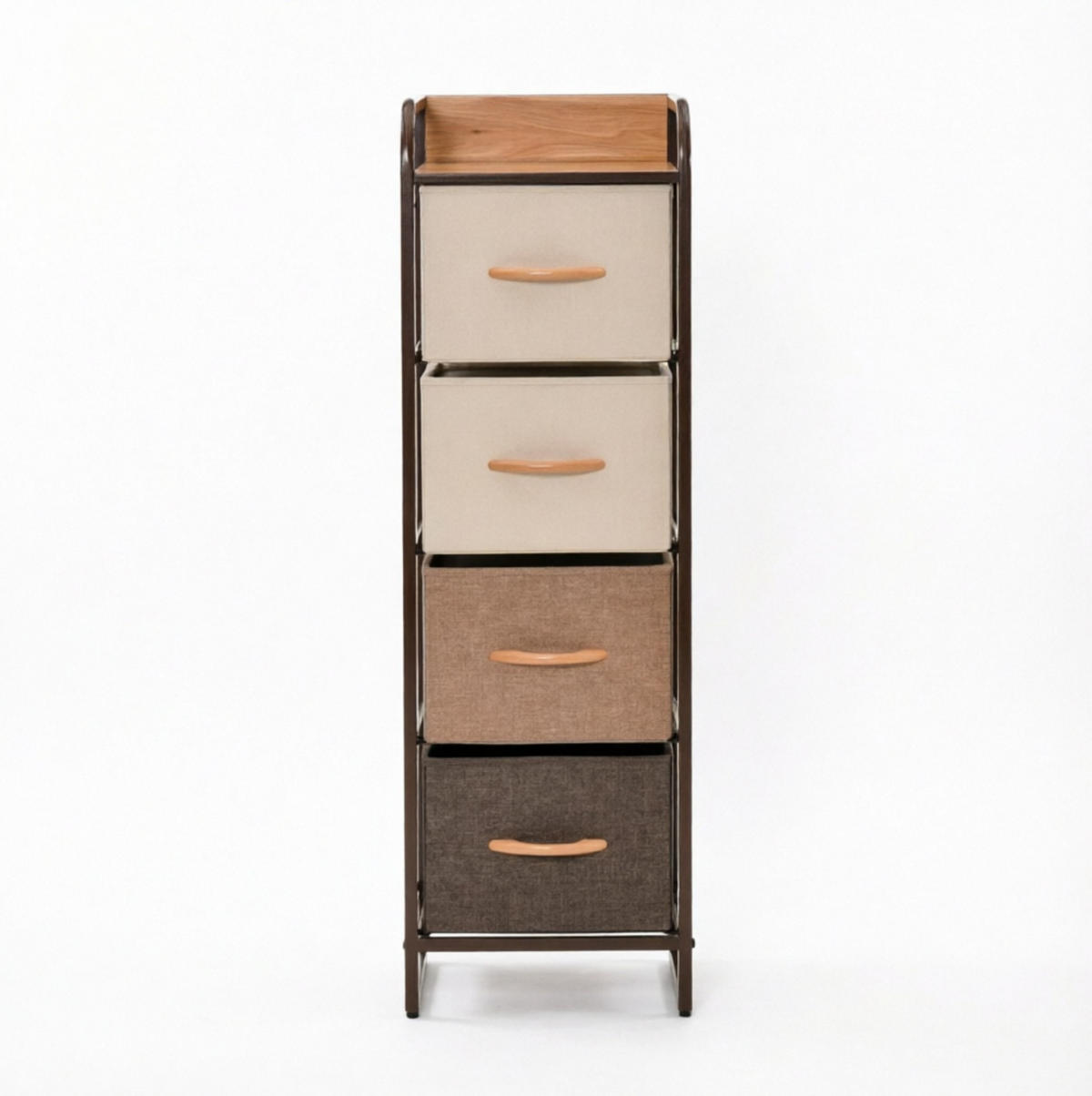 KOMMODE in Beige und Braun 31x29x99 cm mit 4 Stoffschubladen - Beige, Holzwerkstoff (29/99/31cm) - IVMEU