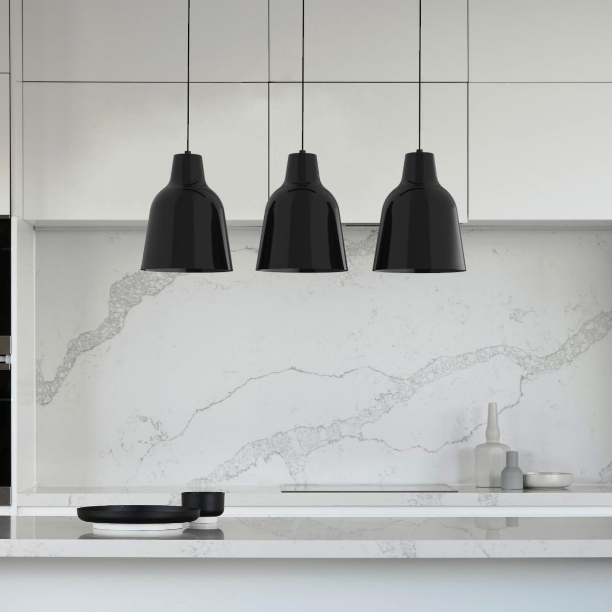 HÄNGELEUCHTE - Schwarz Hochglanz, Metall (17/70/22cm) - Lumicom