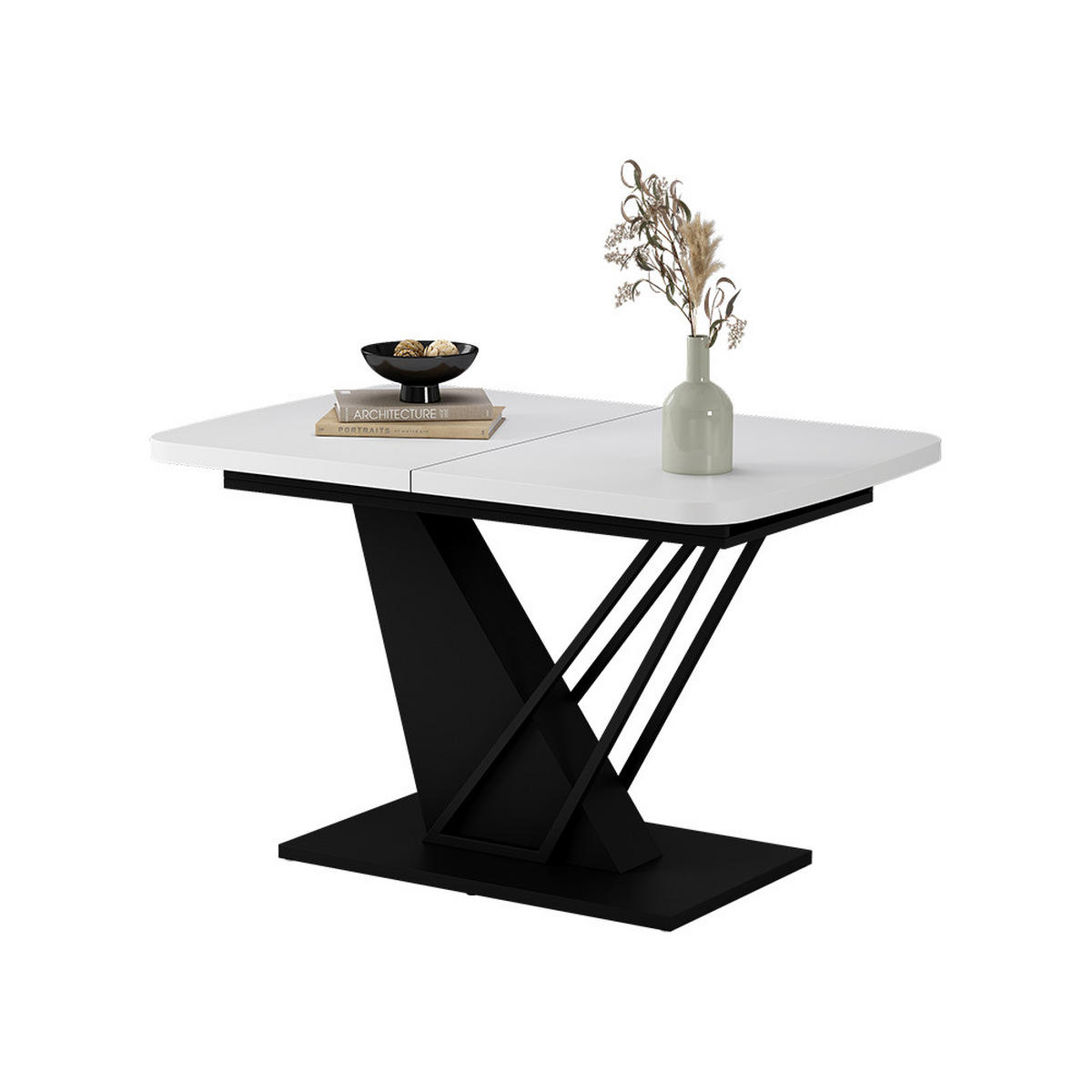 JÍDELNÍ STŮL Fenaro Bílá/černá - bílá/černá, kompozitní dřevo (80/120/77.4cm) - Vicco