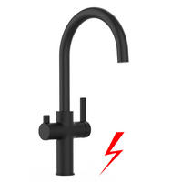 NIEDERDRUCK-3-WEGE-KÜCHENARMATUR, Schwarz Matt, 360° schwenkbar - Schwarz, Metall (21.4/38.5/21.4cm) - VIZIO