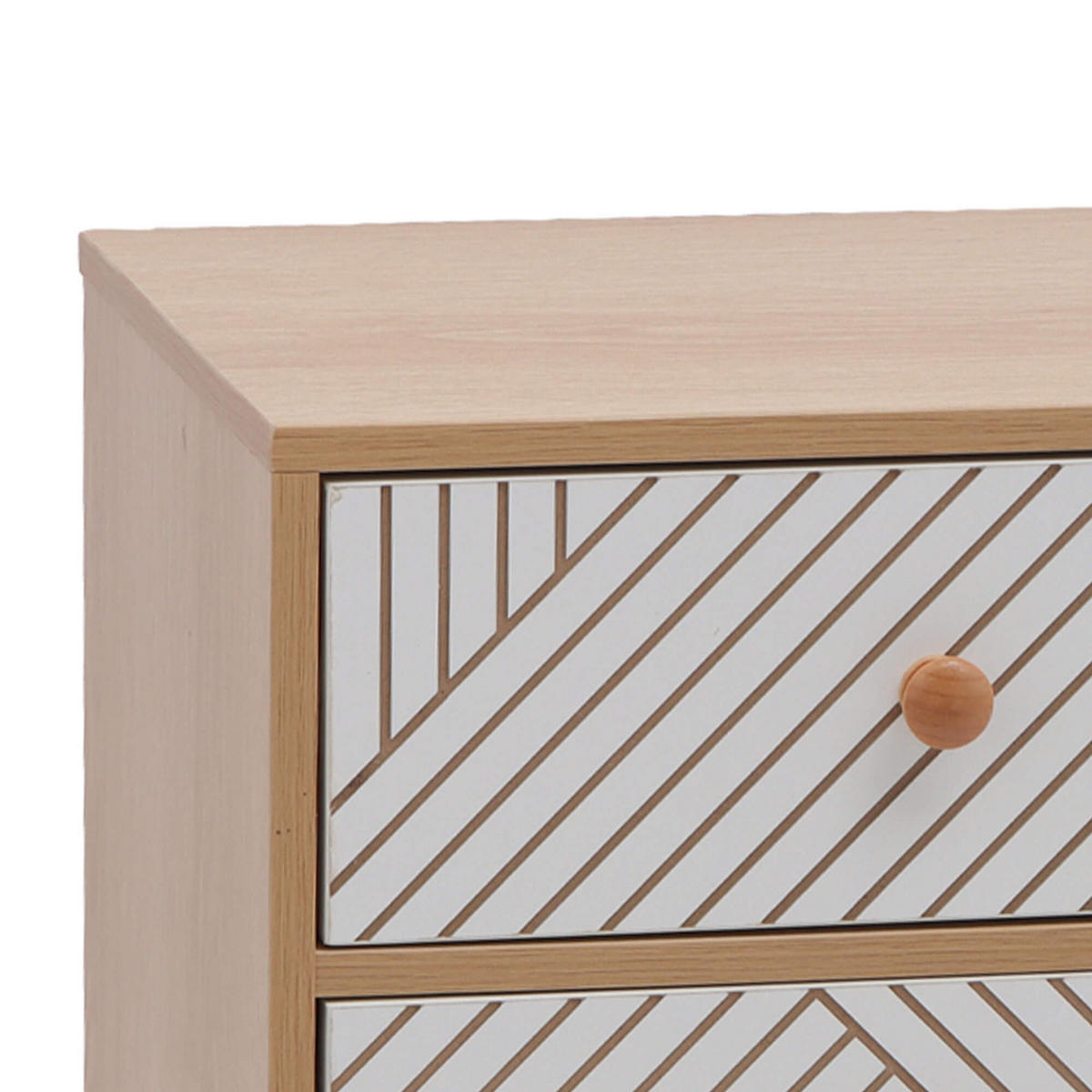NACHTTISCH 3 Schubladen Braun Weiß 35/29/55 - Braun, Holz (35/55/29cm) - Mobili Rebecca