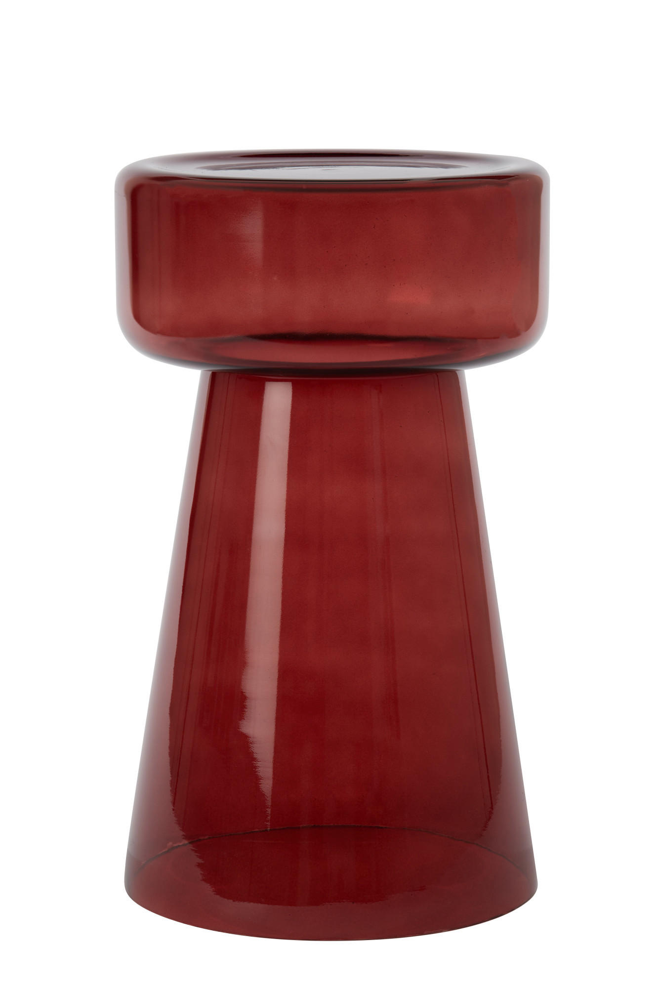 BEISTELLTISCH Dakwa Rot Ø30/50 cm - Rot, Glas (30/30/50cm) - Light & Living