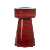 BEISTELLTISCH Dakwa Rot Ø30/50 cm - Rot, Glas (30/30/50cm) - Light & Living