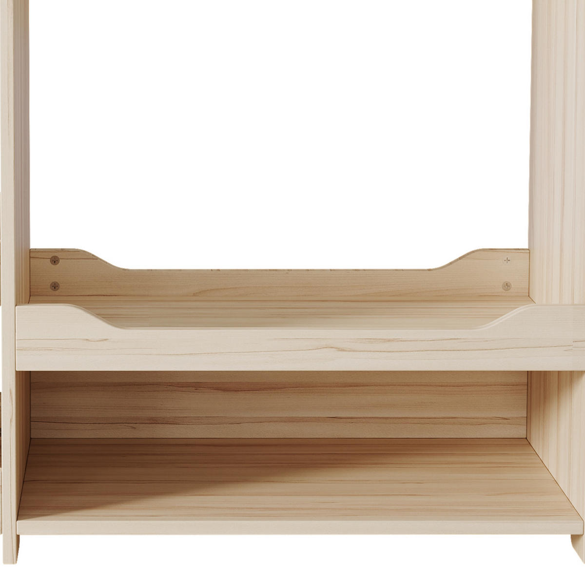 KINDER-GARDEROBE 110x39x110cm Naturholz mit Kleiderstange & 4 Regalen - Naturfarben, Holz (39/110/110cm) - FLIEKS