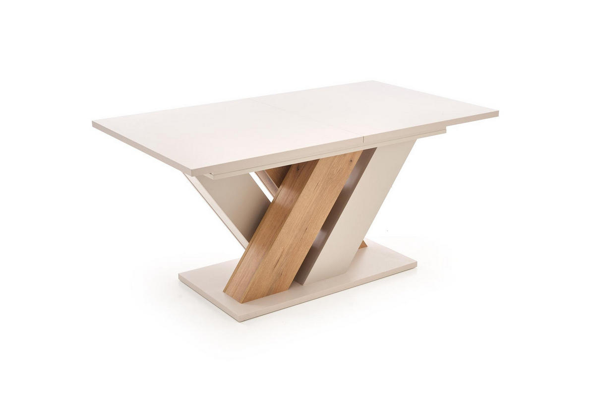 ESSTISCH rechteckig Cashmere - Eiche Artisan ausziehbar - Beige/Eiche Artisan, Holzwerkstoff (90/160/76cm) - designimpex