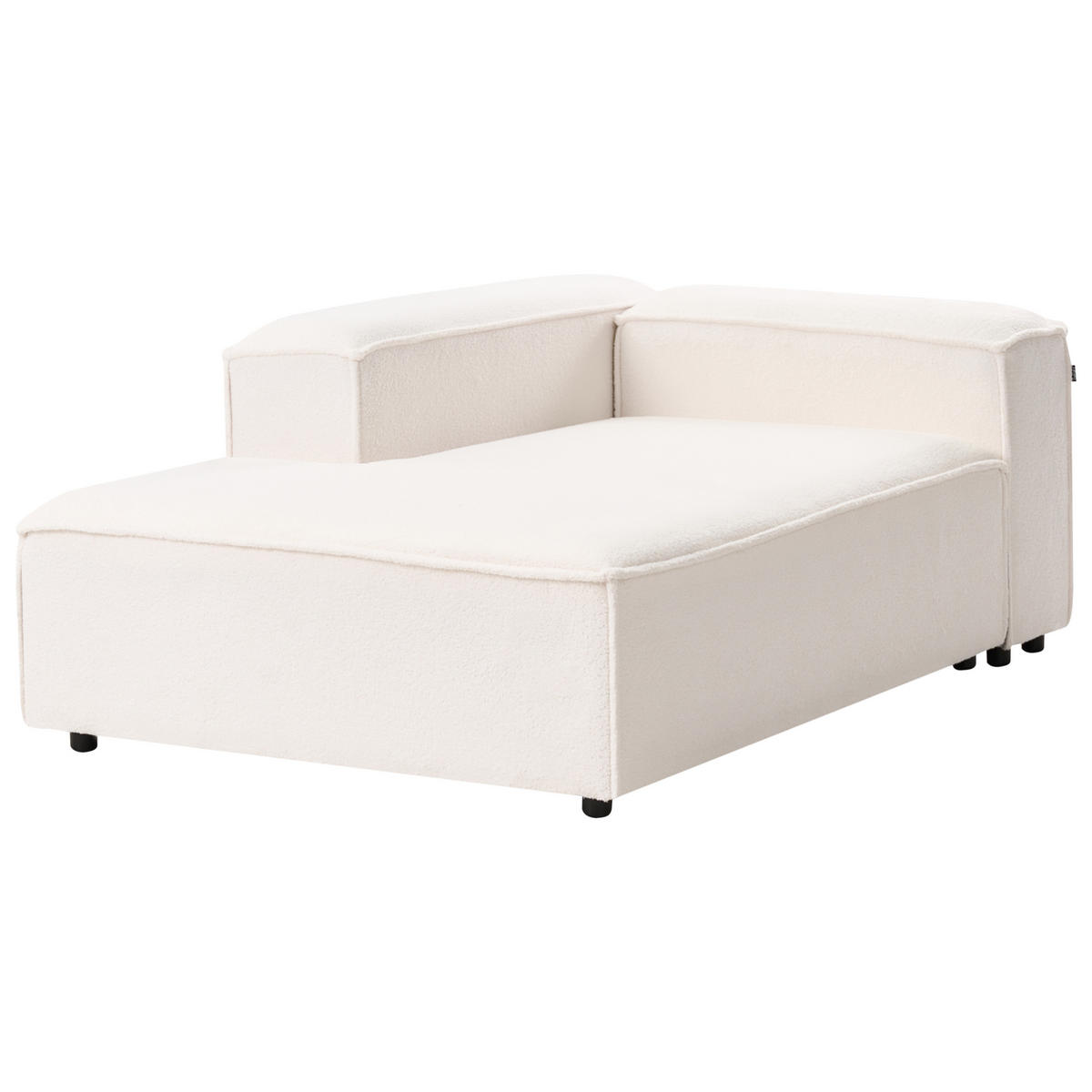 CHAISELONGUE-RECHTSSEITIGE Bouclé Cremeweiß Ardal - Creme, Textil (119/68/180cm) - Beliani