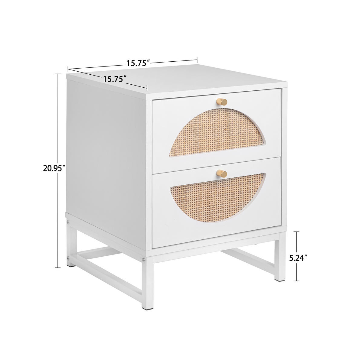 NACHTSCHRANK Weiß 40/40/53 cm - Weiß, Holz/Holzwerkstoff (40/53/40cm) - Urban Meuble