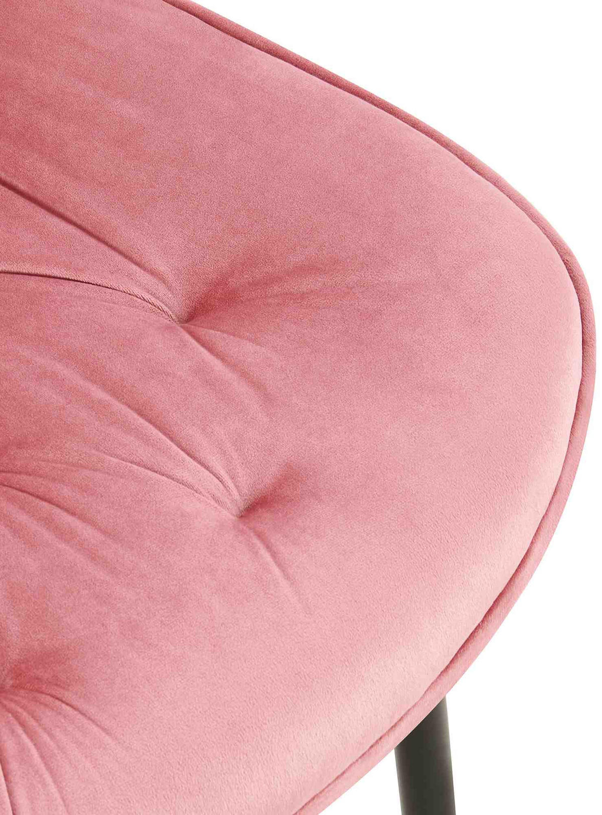 STUHL Samt rosa - Schwarz/Rosa, Textil/Metall (52/84/59cm) - CLP