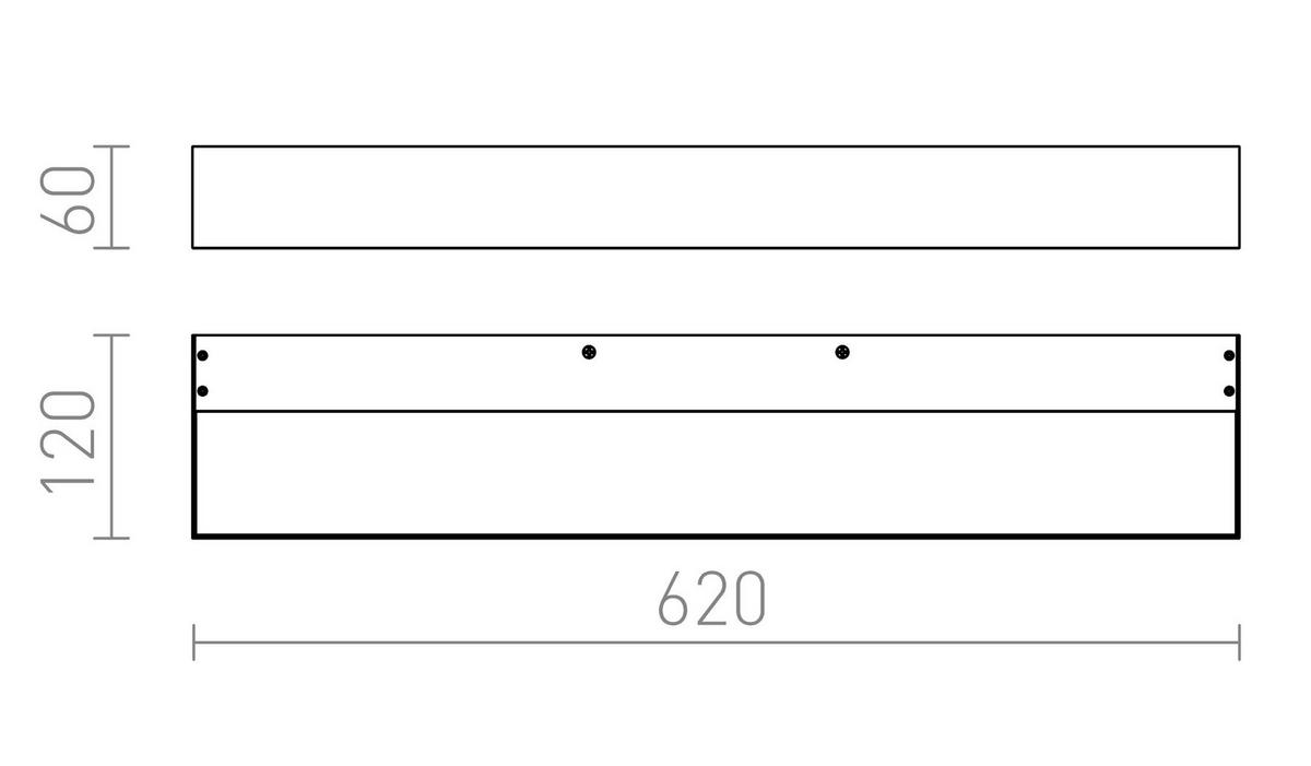 WANDLEUCHTE PRIO LED 62 gebürstetes Aluminium 33 W - Silberfarben, Metall (12/63/62cm) - Rendl