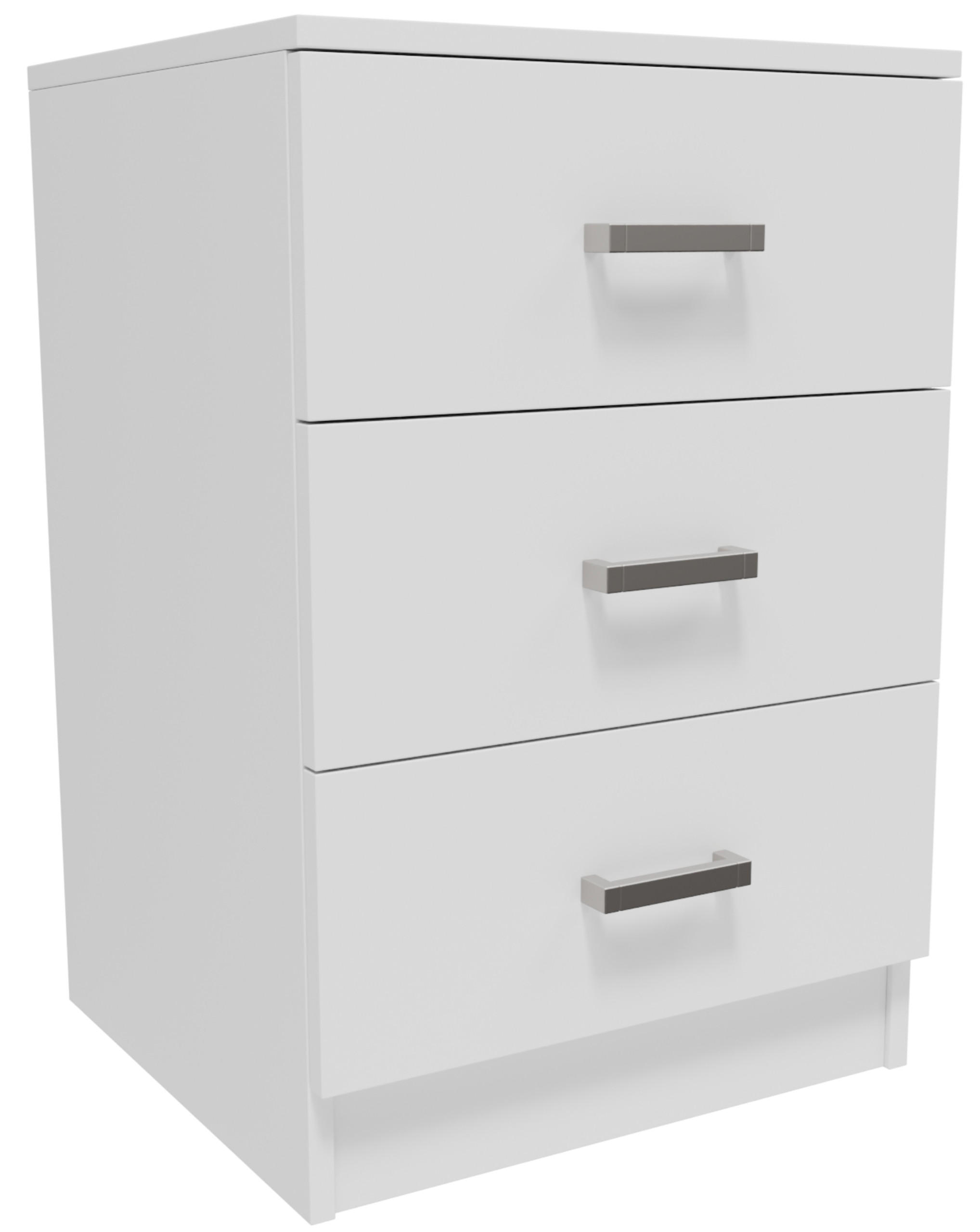 KOMMODE CR3-LOFT-3S Weiß 42/40,3/62,3 cm - Weiß, Holzwerkstoff (42/62.3/40.3cm)