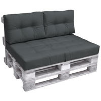 PALETTENKISSEN Eco Elements Sitz + Rücken Graphitgrau (2tlg) - Graphitfarben, Textil (80/15/120cm) - Beautissu 