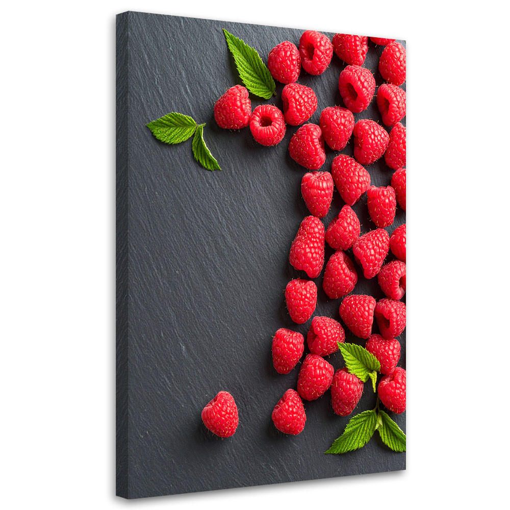 LEINWANDBILD Himbeeren 70x100cm - Rot, Textil (70/100cm) - Feeby