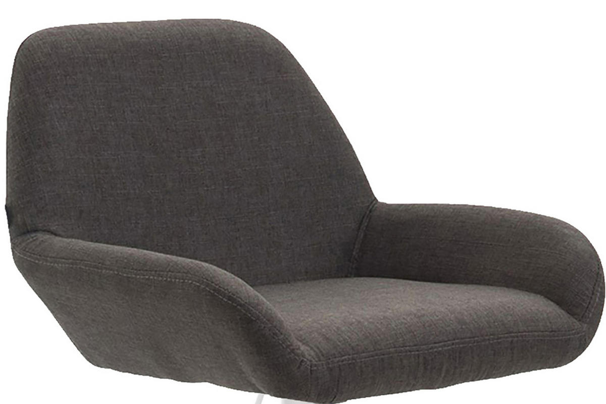 BARHOCKER 2er Set Prag Stoff weiß dunkelgrau - Dunkelgrau/Weiß, Textil/Metall (51/109/52cm) - TPFLiving