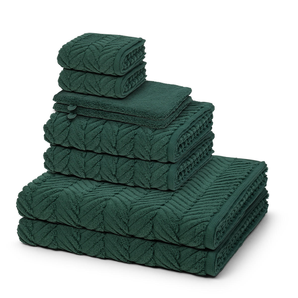 FROTTIERSET Sensual Skin Zopf 8-teilig - Dunkelgrün, Textil (50/100cm) - Ross